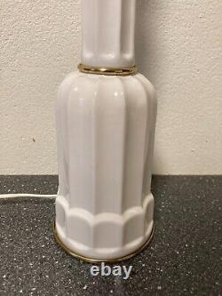 Søholm Danish Mid-Century Modern Ceramic Lamp, H 46cm, White/Gold, No Shade