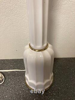 Søholm Danish Mid-Century Modern Ceramic Lamp, H 46cm, White/Gold, No Shade