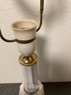 Søholm Danish Mid-Century Modern Ceramic Lamp, H 46cm, White/Gold, No Shade