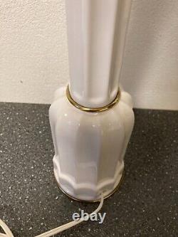 Søholm Danish Mid-Century Modern Ceramic Lamp, H 46cm, White/Gold, No Shade