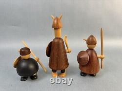 Set of Three Mid-Century Danish Vikings Figures with Box by Jacob Jensen