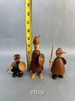 Set of Three Mid-Century Danish Vikings Figures with Box by Jacob Jensen