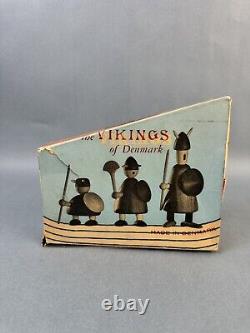 Set of Three Mid-Century Danish Vikings Figures with Box by Jacob Jensen