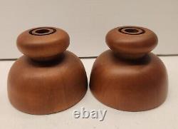 TELL CITY CHAIR COMPANY Mid Century Large Wood CANDLE HOLDERS 3129 Danish Modern