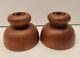 Tell City Chair Company Mid Century Large Wood Candle Holders 3129 Danish Modern
