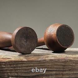 Two Mid Century Danish Hand Turned Wood Candle Holders/Vessels