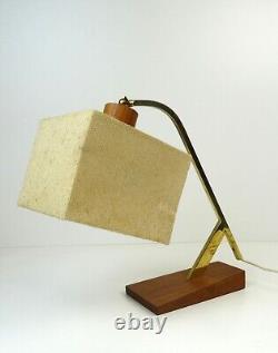 Very Rare Vintage MID Century Teak & Brass Desk Lamp Danish Modern Denmark 1960