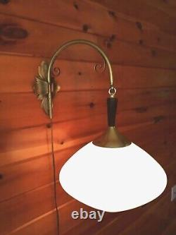 Vintage 1950s 60s Mid Century Danish Modern Retro Suspended Wall Light Lamp Vtg