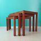 Vintage Danish Modern Teak Sturdy Nesting Tables Mcm 1960's Denmark Design