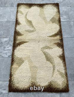 Vintage Desso Scandinavian Mid Century Danish Rya Polish Shaggy Rug 135 x 69 cm