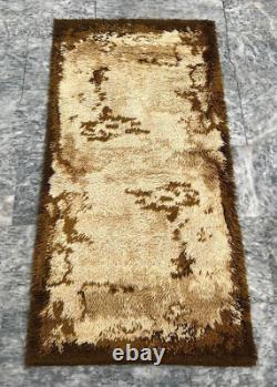 Vintage Desso Scandinavian Mid Century Danish Rya Polish Shaggy Rug 144 x 70 cm