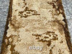 Vintage Desso Scandinavian Mid Century Danish Rya Polish Shaggy Rug 144 x 70 cm