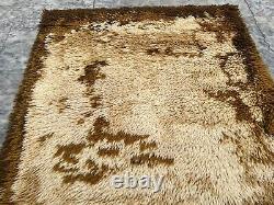 Vintage Desso Scandinavian Mid Century Danish Rya Polish Shaggy Rug 144 x 70 cm