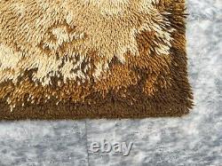 Vintage Desso Scandinavian Mid Century Danish Rya Polish Shaggy Rug 144 x 70 cm