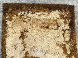 Vintage Desso Scandinavian Mid Century Danish Rya Polish Shaggy Rug 144 x 70 cm