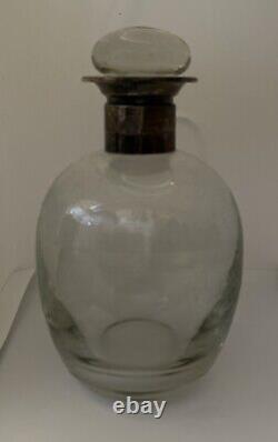 Vintage E. Dragsted Denmark Sterling Silver & Glass Decanter 6.5 Tall