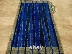 Vintage Handmade Mid Century 1960 Scandinvian Danish Rya Shaggy Rug 176 x 105 cm