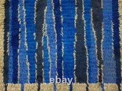 Vintage Handmade Mid Century 1960 Scandinvian Danish Rya Shaggy Rug 176 x 105 cm