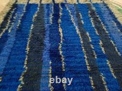 Vintage Handmade Mid Century 1960 Scandinvian Danish Rya Shaggy Rug 176 x 105 cm