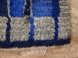 Vintage Handmade Mid Century 1960 Scandinvian Danish Rya Shaggy Rug 176 x 105 cm