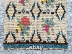 Vintage Handmade Mid Century 1960 Scandinvian Danish Rya Shaggy Rug 93 x 56 cm