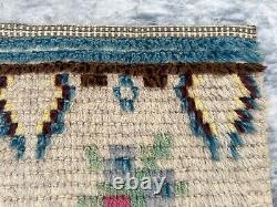 Vintage Handmade Mid Century 1960 Scandinvian Danish Rya Shaggy Rug 93 x 56 cm