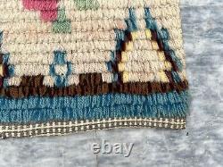 Vintage Handmade Mid Century 1960 Scandinvian Danish Rya Shaggy Rug 93 x 56 cm