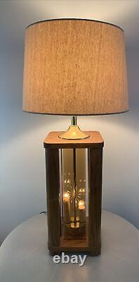 Vintage Mid Century Danish Modern Light up Base Lamp circa 1970s