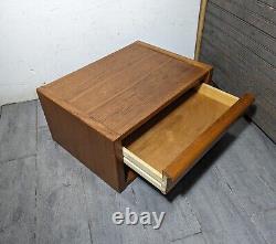 Vintage Mid Century Danish Modern Teak Wood Desk Top Organizer w Drawer
