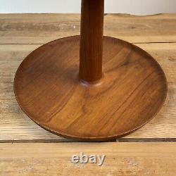 Vintage Mid Century Danish Style Teak Wood Two Tier Serving Tray Platter Display