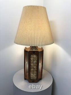 Vintage Mid Century Danish Tiki Modern Light up Base Lamp circa1970s M. J. W
