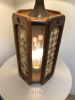 Vintage Mid Century Danish Tiki Modern Light up Base Lamp circa1970s M. J. W