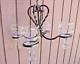 Vintage Mid Century Scandi Modern Danish Iron & Glass Candle Holder