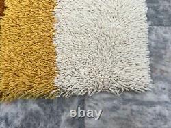 Vintage Scandinvian Mid Century Danish Rya Rug Polish Rug Shaggy Rug 113 x 63 cm