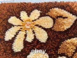 Vintage Scandinvian Mid Century Danish Rya Rug Polish Rug Shaggy Rug 114 x 60 cm