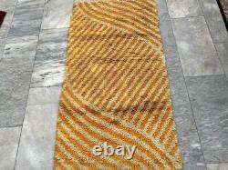 Vintage Scandinvian Mid Century Danish Rya Rug Polish Rug Shaggy Rug 149 x 79 cm