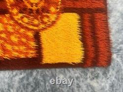 Vintage Scandinvian Mid Century Danish Rya Rug Polish Rug Shaggy Rug 155 x 93 cm