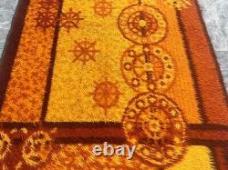 Vintage Scandinvian Mid Century Danish Rya Rug Polish Rug Shaggy Rug 155 x 93 cm