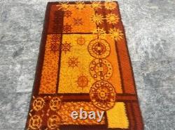 Vintage Scandinvian Mid Century Danish Rya Rug Polish Rug Shaggy Rug 155 x 93 cm