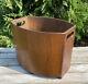 Vintage Stow & Davis Mid Century Mcm Teak Waste Basket Wood Trash Can Danish