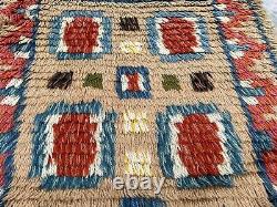 Vintage Swedish Rya Scandinavian Danish Mid Century Rug Wool Flokati Carpet