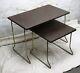 Vintage Wooden Nesting Side Tables Danish Modern Style Mid Century 2 Pieces