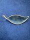 Vtg Brd B Bjorklund Sterling Mid Century Modern Blue Enamel Leaf Brooch Denmark