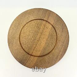 Vtg Danish Mid Century Modern Solid Teak Wood Turned Plates Serving Tableware