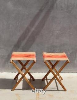 Vtg Pair Danish Modern Folding Stools Camping Lifestyle Vintage Vibes Alert